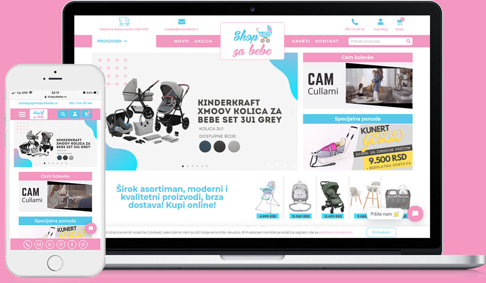Shop za bebe website